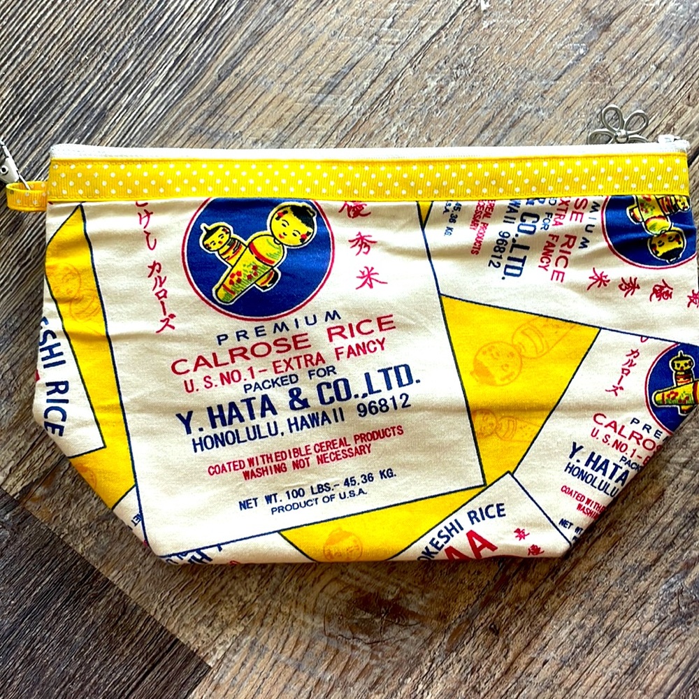 Rice Bag pattern zipper tote.
